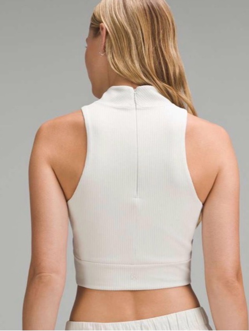 Lululemon Ribbed Softstreme Mockneck Cropped Tank Top Bone Women’s Small - Picture 3 of 14
